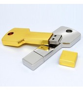 USB флешка металлическая ключ хромированный